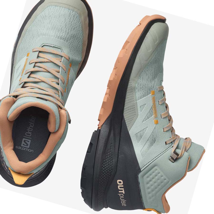 Salomon WoOUTPULSE MID GORE-TEX Túracipő Női Menta | HU 2839AHK